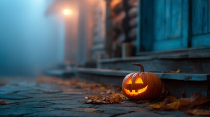 Captivating Glowing Carved Pumpkin for Halloween Decor
