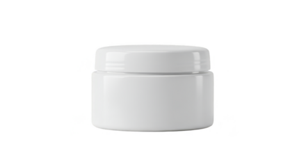 Isolated White Plastic Jar for Cosmetic Product on Transparent Background