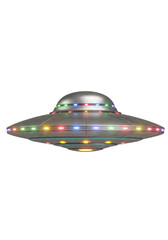 Illustration of a UFO Flying Saucer Spaceship with Transparent Background