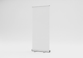 Blank Vertical Roll-Up Banner Stand Mockup - Ideal for Event Displays, Trade Shows & Advertising Presentations