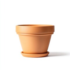Simple Terracotta Flower Pot with Saucer Ready for Planting