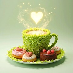 Colorful Fruit Bowls, Refreshing Juice Pops, Cartoon Characters, Cute Emoji Icons, and Wholesome Morning Tea Cups with Hearts to Energize Your Day with Fun and Flavorful Health-Focused Visuals