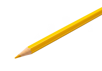Isolated Yellow Coloring Pencil Art Design On Transparent Background