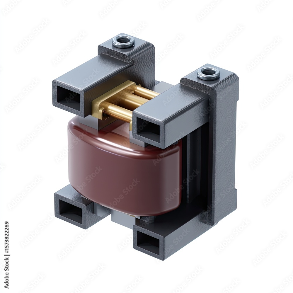 Poster detailed close-up of a high-performance electrical transformer component