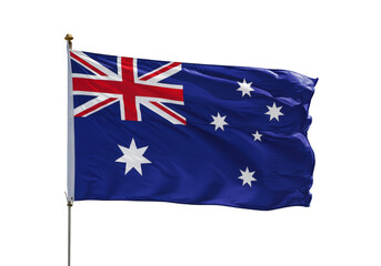 Illustration of Australian Flag Waving Under Blue Sky Transparent