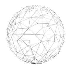 abstract sphere made of wire PNG