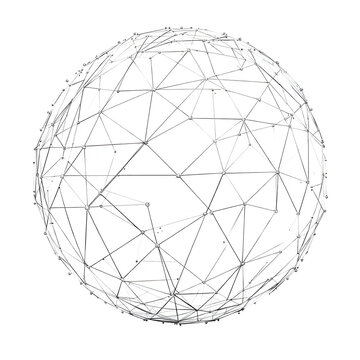 abstract sphere made of wire PNG