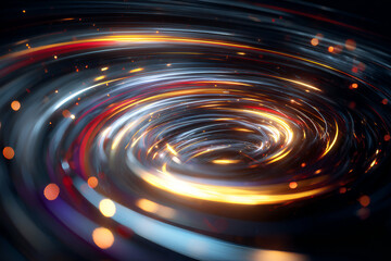 Cosmic Energy Vortex: A mesmerizing swirl of vibrant light and energy dances within a deep space vortex, igniting the imagination with its celestial ballet.