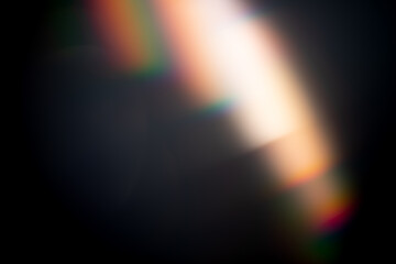 light leak overlay effect with bokeh rainbow light leaks,retro noisy film texture light leak flare on black background,abstract colorful background