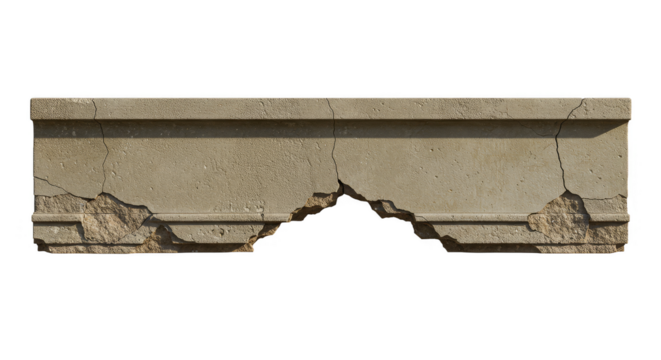 Isolated Concrete Gray Broken Block Fragment Decay with Transparency