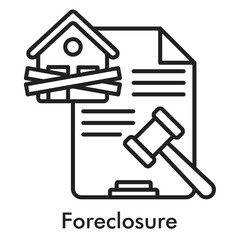 Foreclosure Icon - Line Style