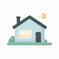 Vector home collection - house designs in front view. Flat design vector.