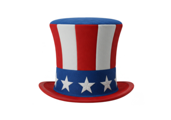 Patriotic Glitter Uncle Sam Hat American Flag Independence Day Illustration