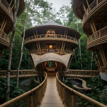 Bamboo Residence in Balinese Jungle by Ayung River
