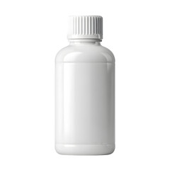 White plastic bottle, isolated on white background