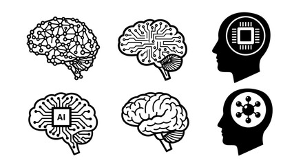 Brain Representations in Technology, Digital Illustrations, Modern Design, Creative Environment