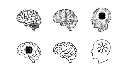 Illustration of Brain Functions and AI Concepts
