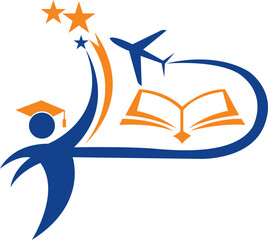 Education Human Star book  icon vector illustration travel logo design