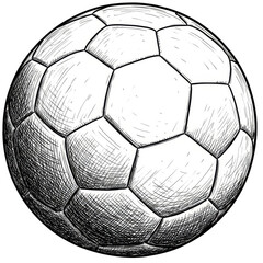 Isolated Football Illustration Ball with Detailed Polygon Texture Sport Game