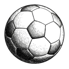 Isolated Football Illustration of Black and White Soccer Ball on Transparent