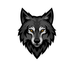 Fototapeta premium Pixel Art Illustration of a Gray Wolf Head Animal Portrait Design