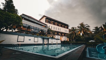 Obraz premium A Tropical Villa Retreat with Poolside Serenity