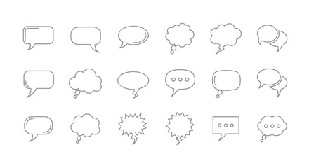 Dynamic Speech Bubbles Collection for Graphic Design, Vector Illustrations, Creative Projects, Trendy Art