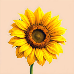 Fototapeta premium realistic picture of sunflower isolated on beige background isolated PNG 