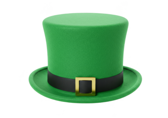 Isolated Glittering Green Leprechaun Hat for St Patricks Day Celebration