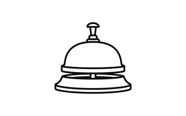 Simple black outline icon of a hotel reception bell on a white background