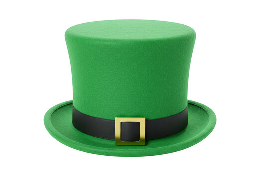 Isolated Glittering Green Leprechaun Hat for St Patricks Day Celebration