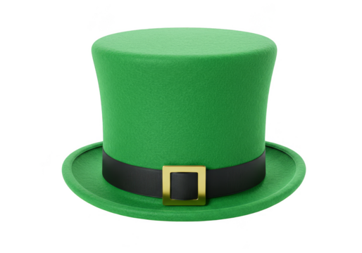 Isolated Glittering Green Leprechaun Hat for St Patricks Day Celebration - Powered by Adobe