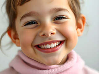 Happy little girl's close-up portrait