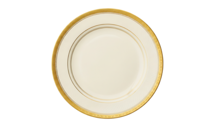 Elegant gold rimmed ivory plate decorative