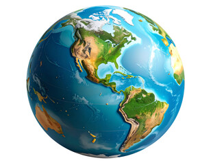 earth globe on white background