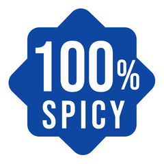 100% spicy blue, food badge, premium label png
