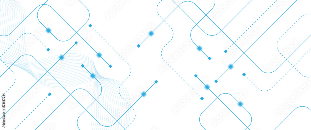 Wall mural abstract futuristic technology background. technology background with crossed lines and dots.