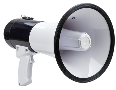 Bullhorn Megaphone Cutout Clipping Path Included, Transparent Background PNG