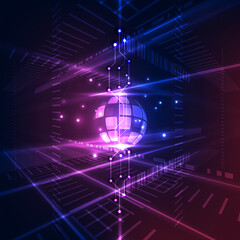 Abstract technology background. Futuristic user interface. Vector illustration for your design