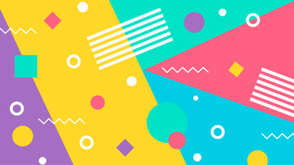 Colorful abstract geometric design suitable for backgrounds, posters, web graphics, and digital art projects needing vibrant patterns and shapes.