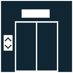 Elevator icon vector for vertical transport in buildings. Ideal for architecture, real estate, or accessibility designs, indicating up and down movement.
