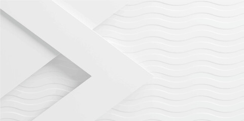 Abstract white background with a dynamic wave design and futuristic blue and gray lines, creating a clean digital art pattern