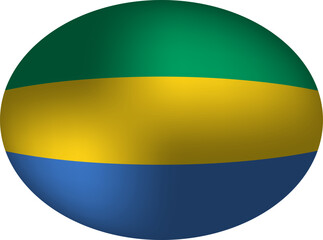 Gabon Flag Egg-Shaped Vector Badge - Sphere, Oval, & Egg Design