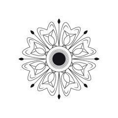 mandala design for coloring book, relaxing and easy Mandala art for tattoo design, vector mandala Art. 