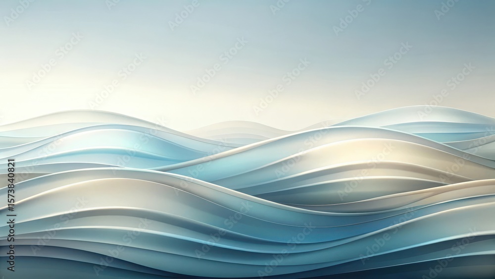 Canvas Prints serene abstract wave pattern a subtle symphony of pastel blues and creams, evoking a sense of calm a