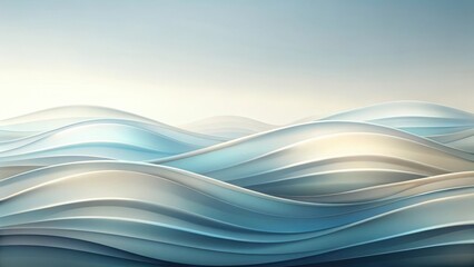 Obraz premium Serene Abstract Wave Pattern A Subtle Symphony of Pastel Blues and Creams, Evoking a Sense of Calm and Tranquility