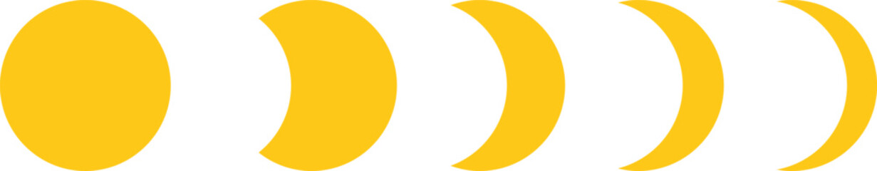 Moon and Crescent Icon Set Vector Design
