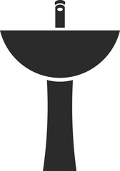 bathroom sink icon bathroom ware in dark grey and clear background vector illustration