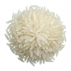White Rice Grains Close Up Circular Pattern on Transparent Background