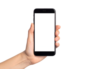 Hand holding a smartphone for communication and technology use